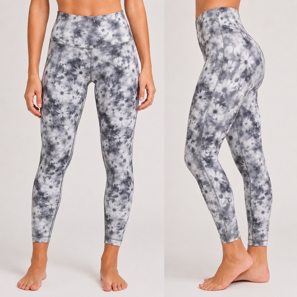 Lululemon Align High-Rise Pant 25 Floral Flux Multi Grey Leggings Size 6